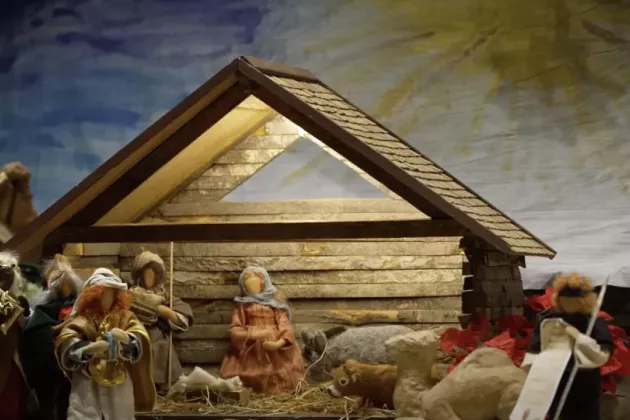 Still from the video in the article featuring a nativity scene