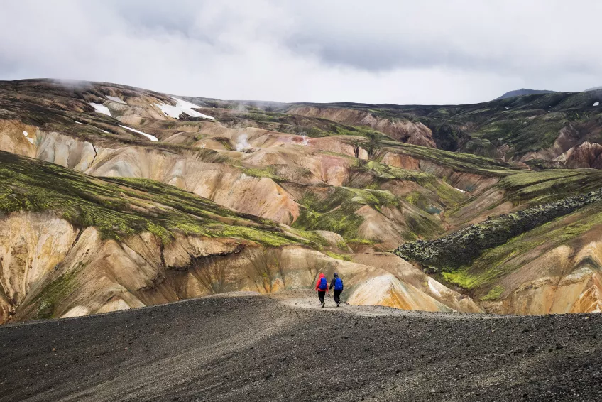 People in landscape. Photo.